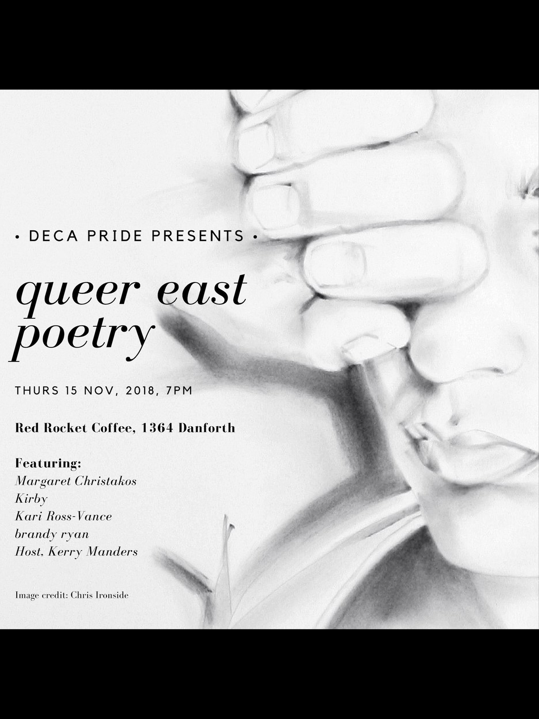 queer east poetry reading, poster (Nov. 2018)